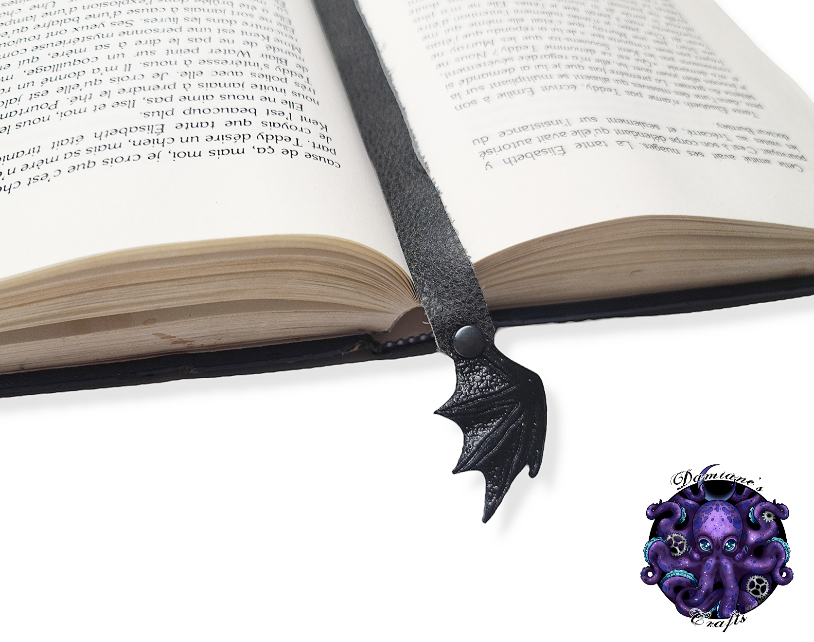Real leather, Bookmark, Bat wing, vampire, gothic, witch, witchy