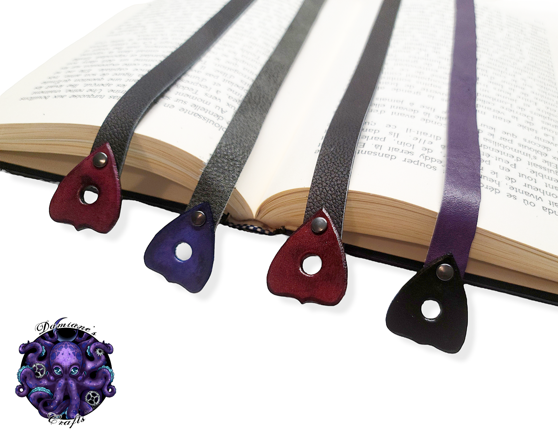 Real leather, Bookmark, Ouija planchette, gothic, witch, witchy, halloween