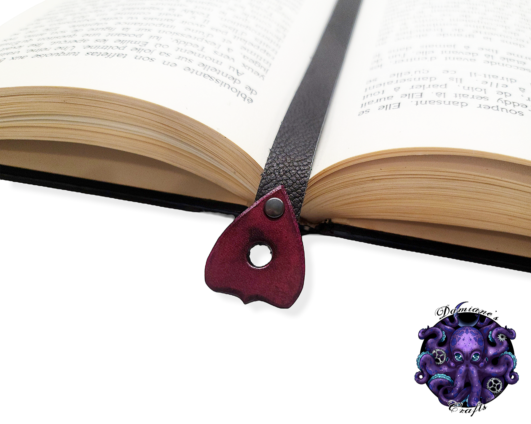 Real leather, Bookmark, Ouija planchette, gothic, witch, witchy, halloween