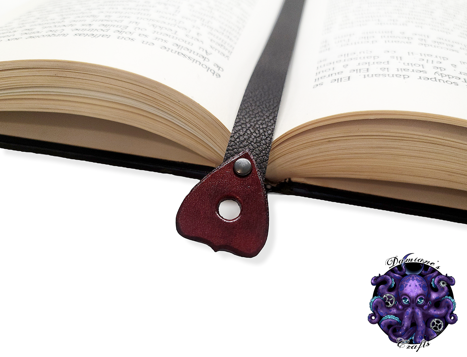 Real leather, Bookmark, Ouija planchette, gothic, witch, witchy, halloween