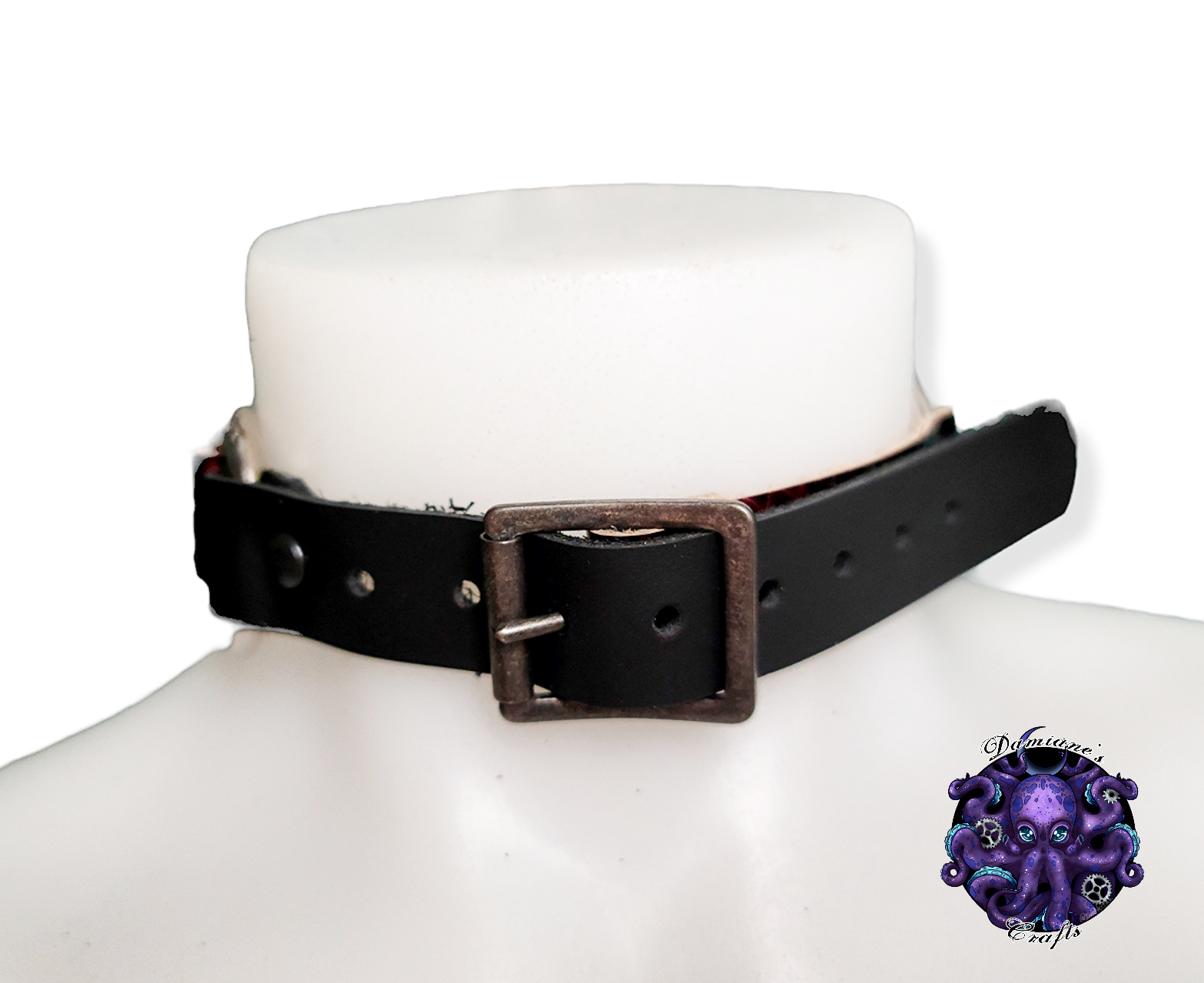 Real leather, Choker, Ring, steampunk, Medieval, Gothic, Vampire, punk, rock, metal, heavy metal, mode accessory, bdsm