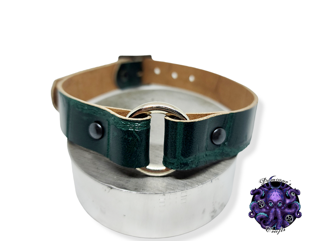Real leather, Choker, ring, O-ring, steampunk, Medieval, Gothic, Vampire, punk, rock, metal, heavy metal, mode accessory, bdsm