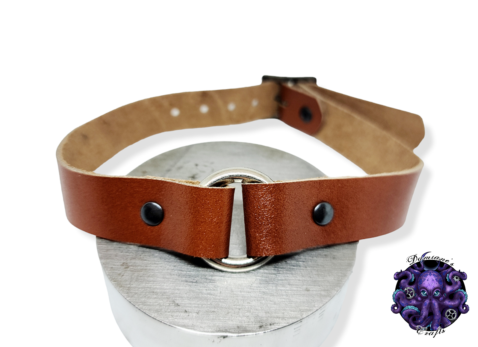 Real leather, Choker, ring, O-ring, steampunk, Medieval, Gothic, Vampire, punk, rock, metal, heavy metal, mode accessory, bdsm