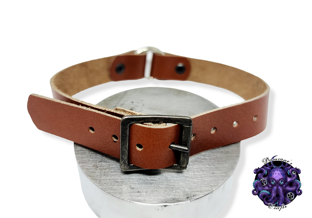 Cuero auténtico, gargantilla, anillo, junta tórica, steampunk, medieval, gótico, vampiro, punk, rock, metal, heavy metal, accesorio de moda, bdsm