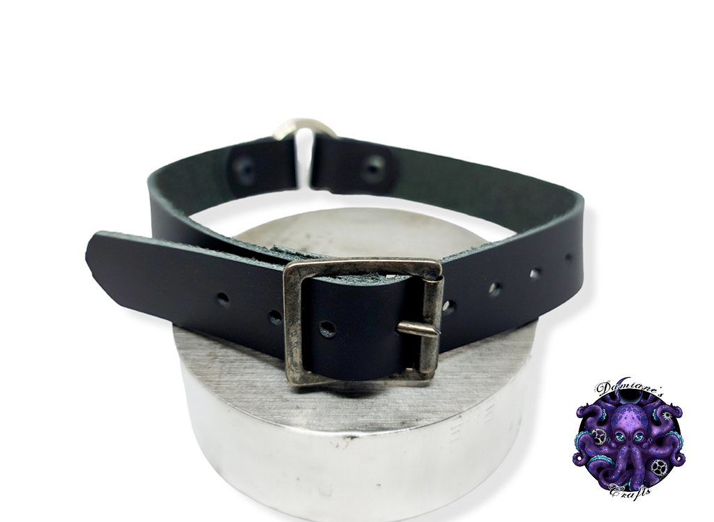 Real leather, Choker, ring, O-ring, steampunk, Medieval, Gothic, Vampire, punk, rock, metal, heavy metal, mode accessory, bdsm