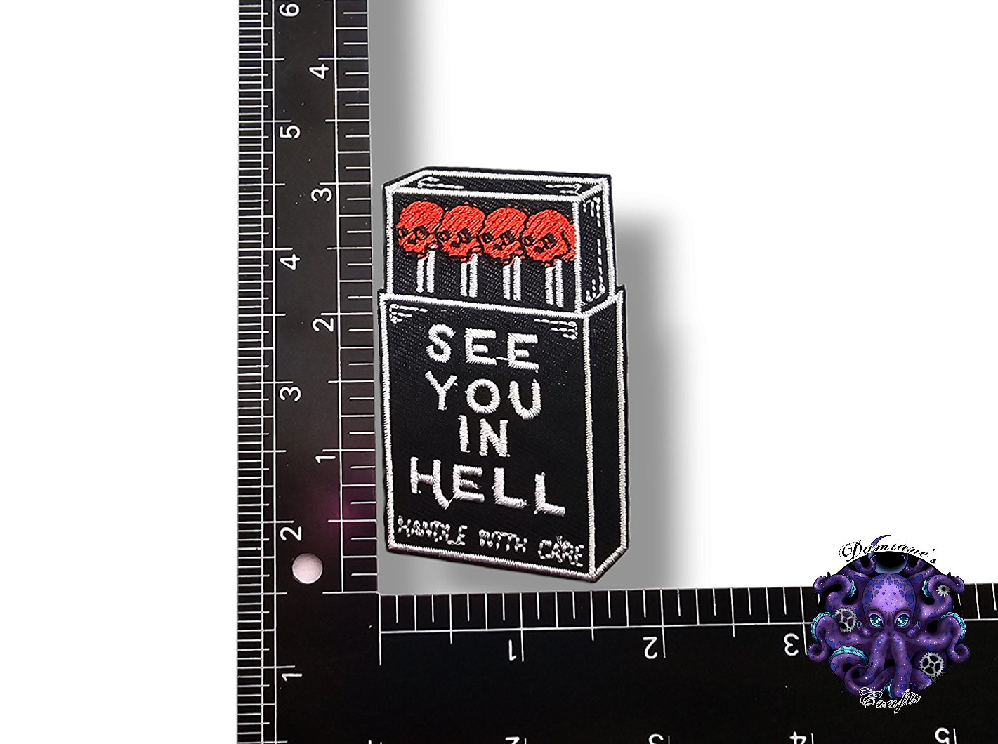 Embroided Patch, Iron on, Glue, Craft supply, Embroidery, Fabric, Gothic, Halloween, spooky, skeleton, cards, hell, 666, pentacle, baphomet, plague doctor, death, devil, satan