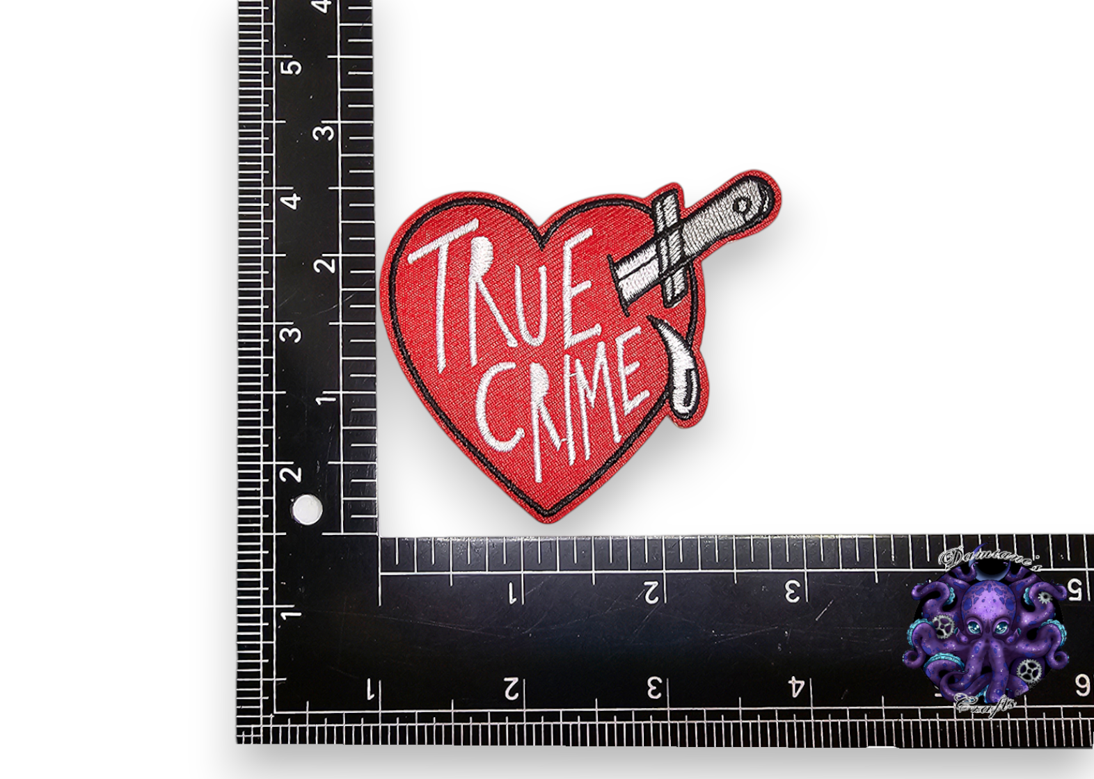 Embroided Patch, Iron on, Glue, Craft supply, Embroidery, Fabric, True crime, heart, poison, blood, weapon