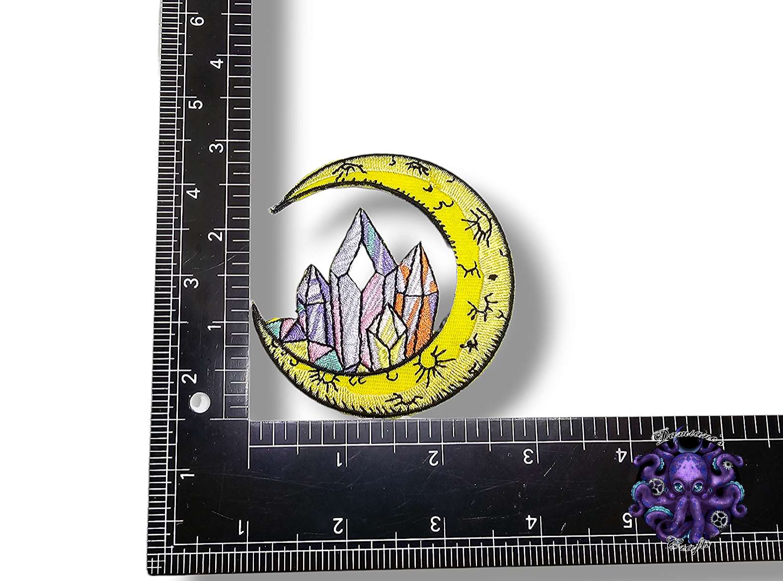 Embroided Patch, Iron on, Glue, Craft supply, Embroidery, Fabric, Sun, Moon, Crescent moon, crystal, moon child, floral, flower, star, cloud