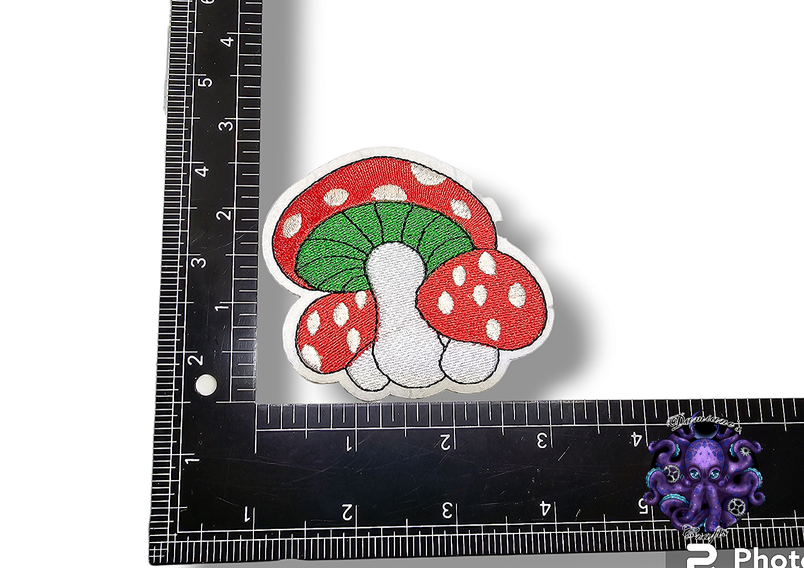 Embroided Patch, Iron on, Glue, Craft supply, Embroidery, Fabric, Mushroom, multicolor, dot, cottagecore, fairycore, sun