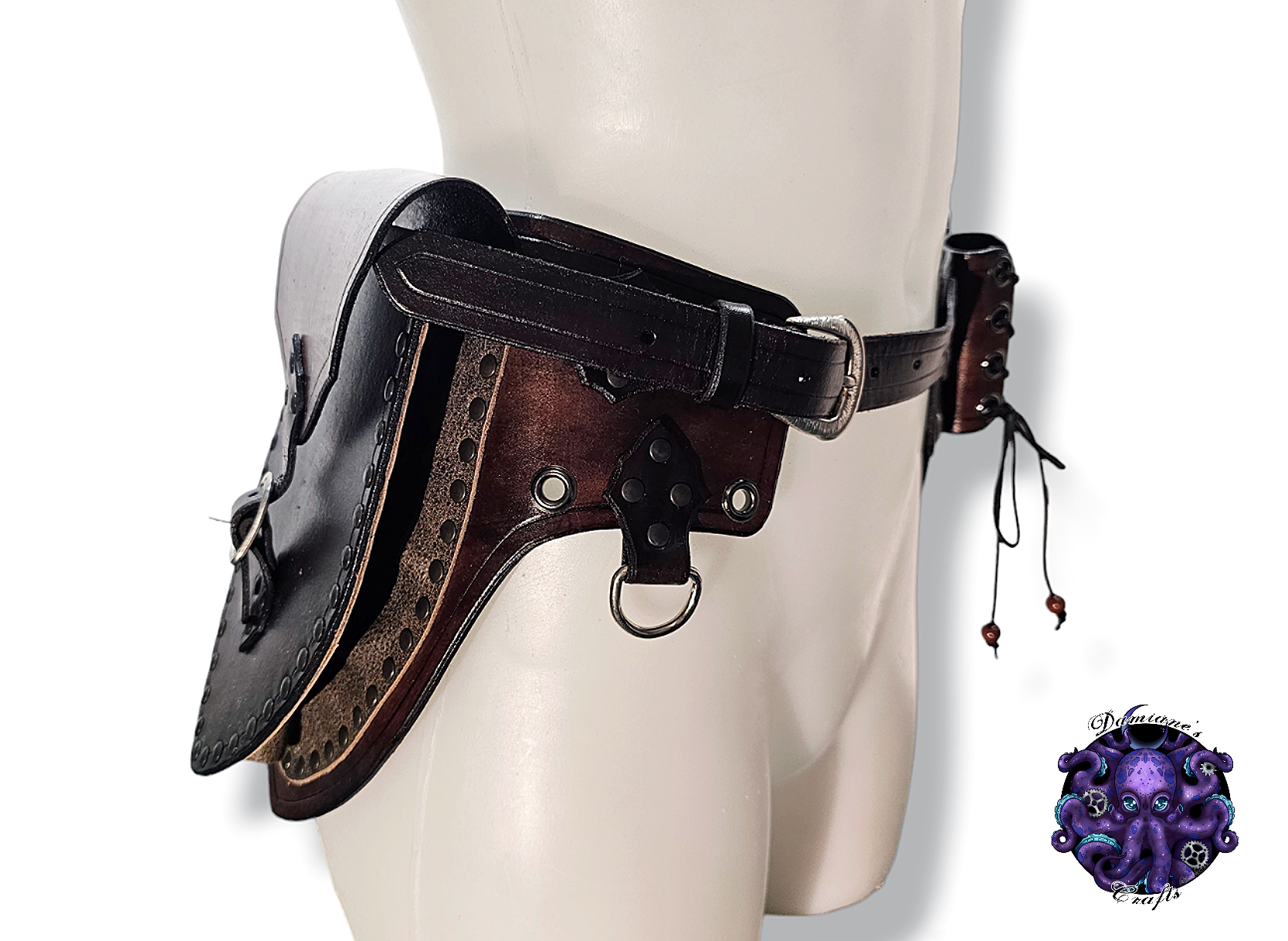 Real leather, Pockets Belt, Pouchs, holster, Medieval, pirate, costume, cosplay, LARP, halloween