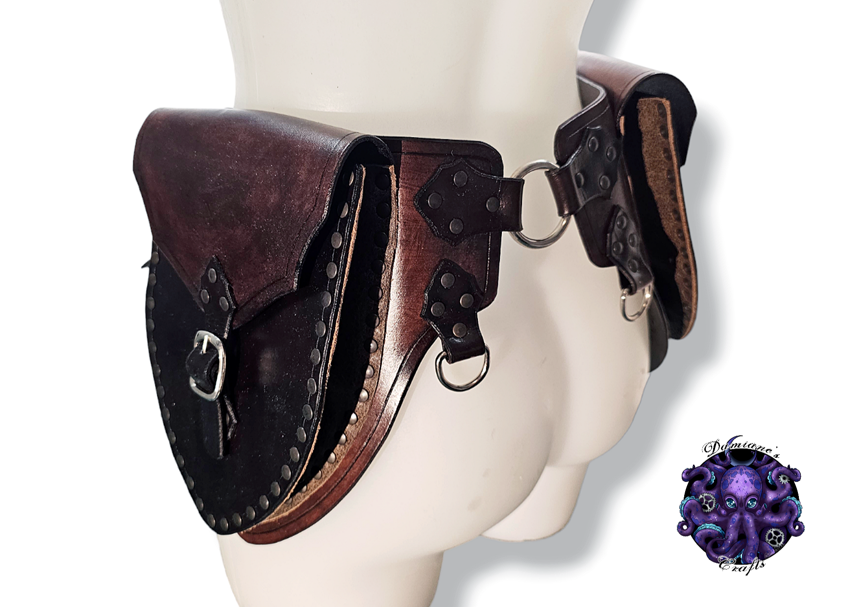 Real leather, Pockets Belt, Pouchs, holster, Medieval, pirate, costume, cosplay, LARP, halloween