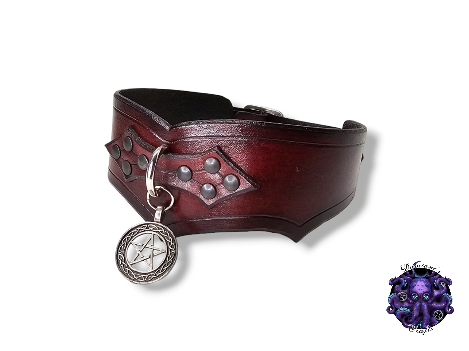 SALE, Real leather, Choker, Grade B, Witch, Pentagram, steampunk, Medieval, Gothic, Vampire, punk, rock, metal, heavy metal, mode accessory, bdsm