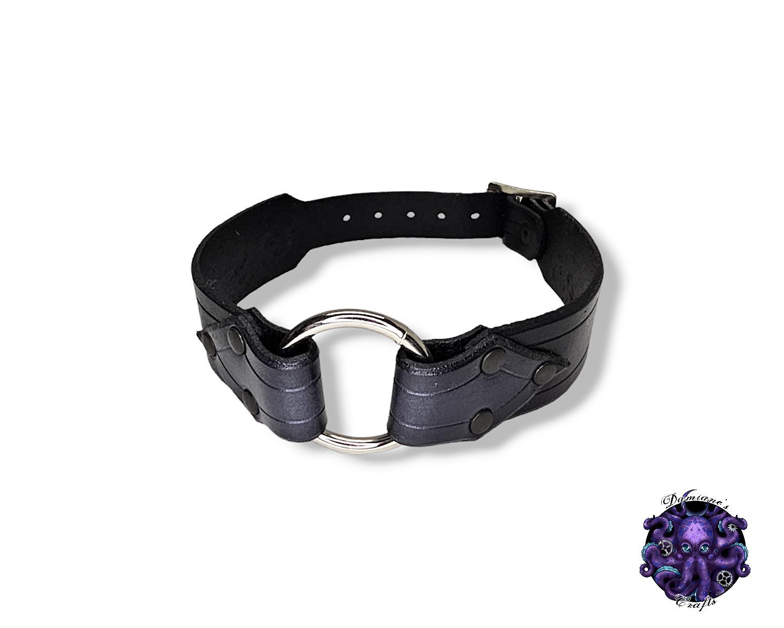 SALE, Grade B, Real leather, Choker, ring, O-ring, double point, steampunk, Medieval, Gothic, Vampire, punk, rock, metal, heavy metal, mode accessory, bdsm