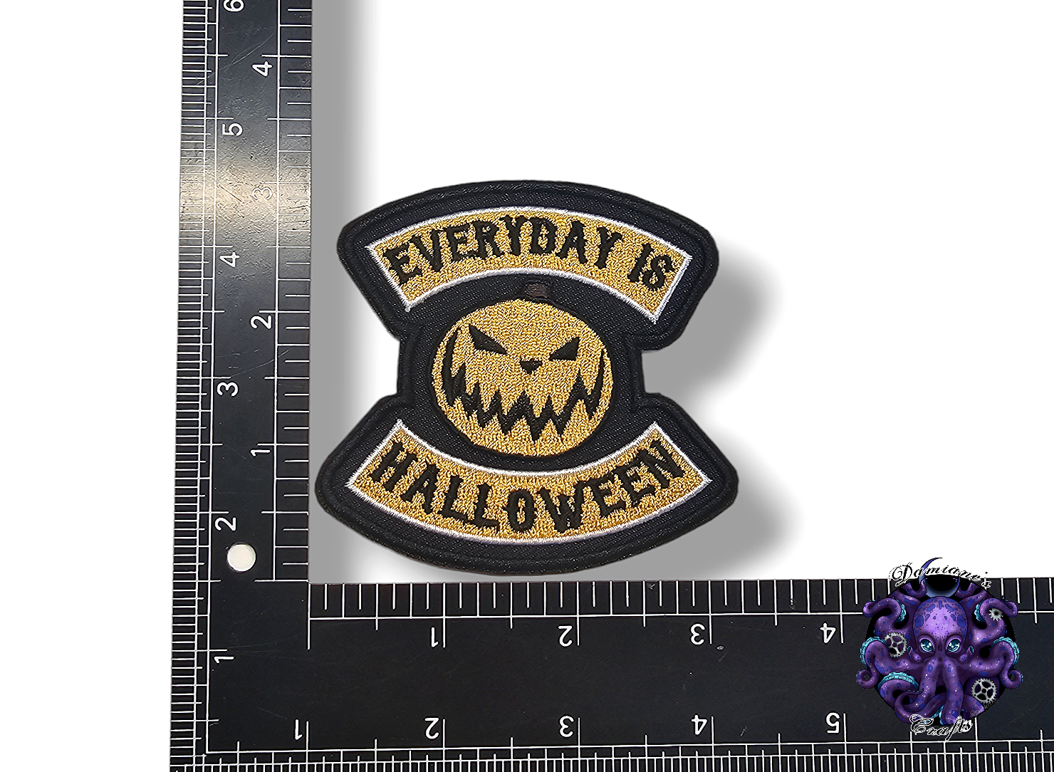 Embroided Patch, Iron on, Glue, Craft supply, Embroidery, Fabric, Gothic, Halloween, Pumpkin