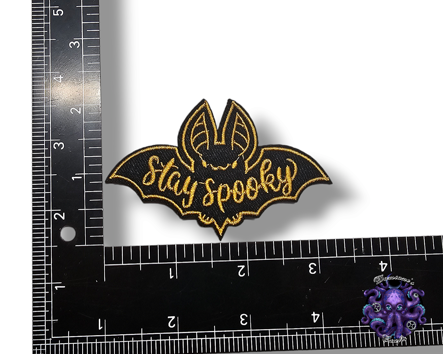 Embroided Patch, Iron on, Glue, Craft supply, Embroidery, Fabric, Gothic, Halloween, Bat, bats, vampire, tea, spooky, rose