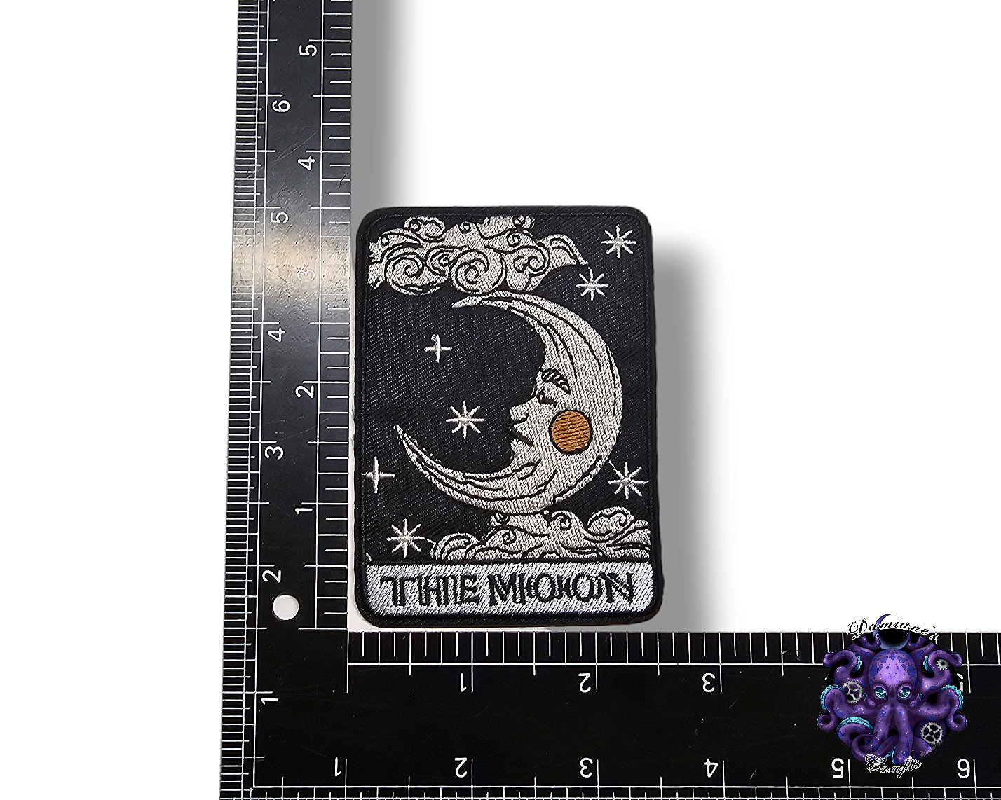 Embroided Patch, Iron on, Glue, Craft supply, Embroidery, Fabric, Moon, Crescent moon, star, cloud, skull, leaf, hourglass, sun, Tarot, the moon