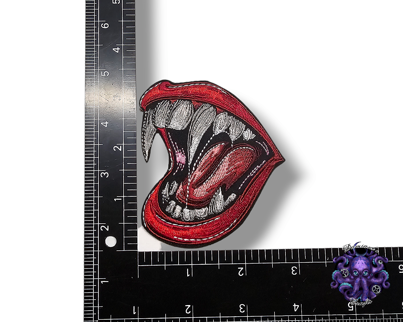 Embroided Patch, Iron on, Glue, Craft supply, Embroidery, Fabric, Gothic, Vampire, Tombstone, Coffin, Canine, Fangs