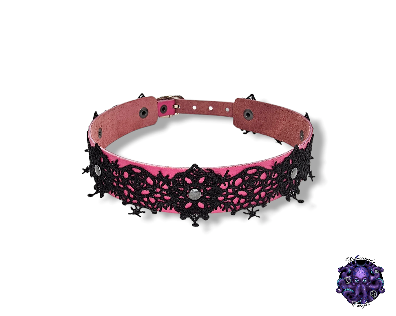 Real leather, Choker, Lace, Guipure, steampunk, Medieval, Gothic, Vampire, punk, rock, metal, heavy metal, mode accessory, bdsm