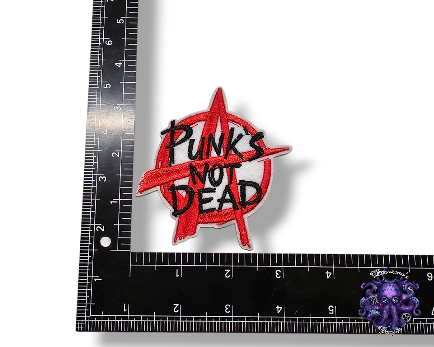 Embroided Patch, Iron on, Glue, Craft supply, Embroidery, Fabric, Punk, Punks not dead, Anarchy, symbol, logo, safety pin