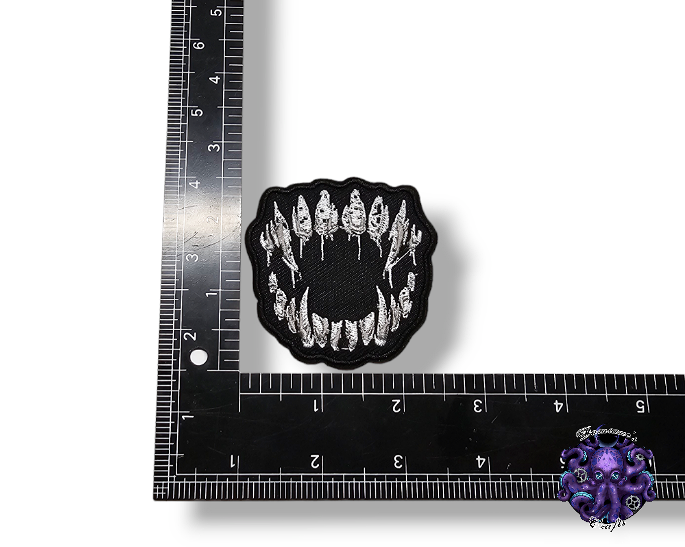 Embroided Patch, Iron on, Glue, Craft supply, Embroidery, Fabric, Gothic, Vampire, Tombstone, Coffin, Canine, Fangs