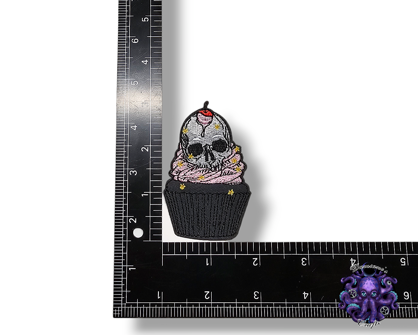 Embroided Patch, Iron on, Glue, Craft supply, Embroidery, Fabric, Gothic, Halloween, spooky, Skull, butterfly, crystal, cupcake, cherry