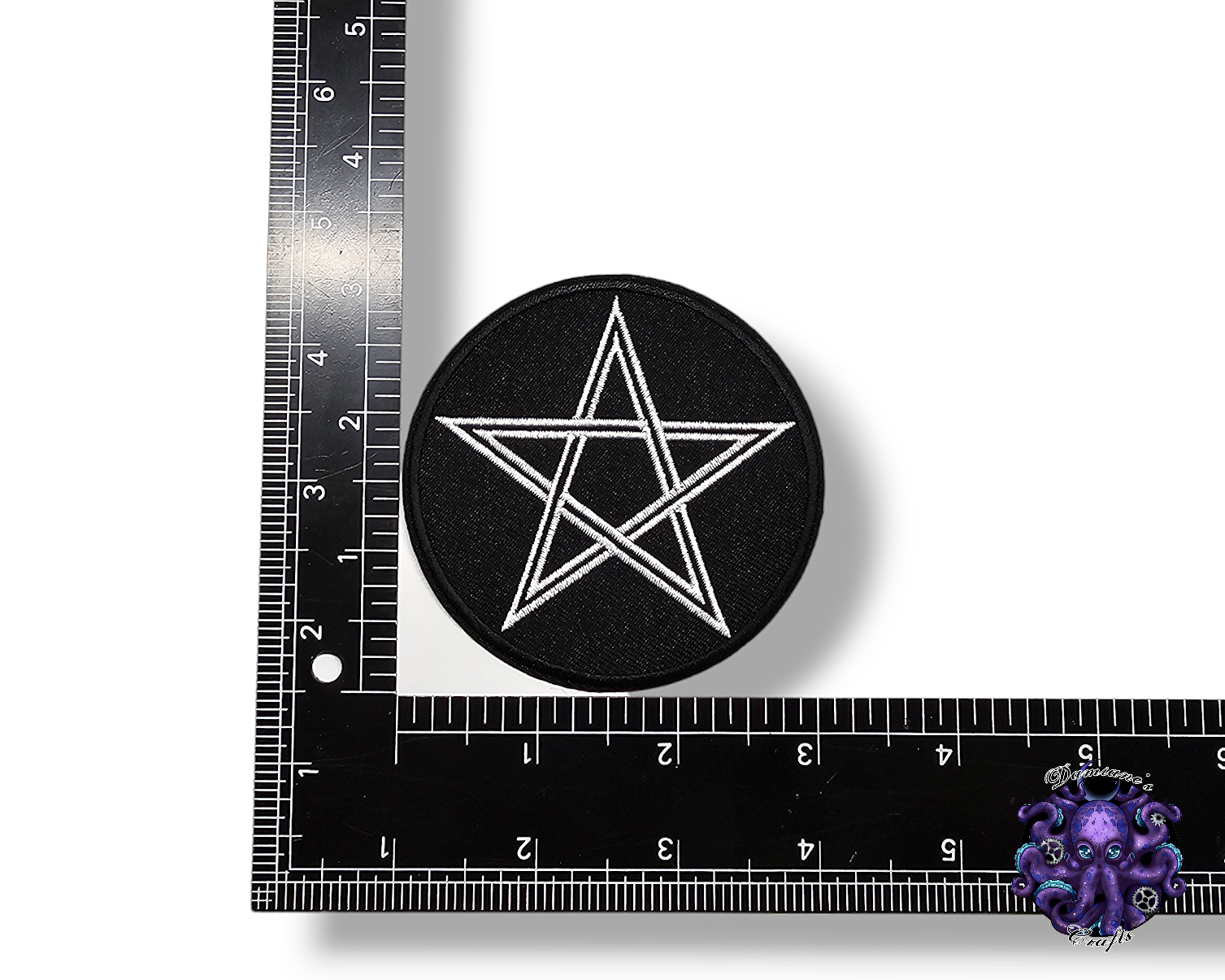 Embroided Patch, Iron on, Glue, Craft supply, Embroidery, Fabric, pentagram, pentacle, satan, cat, elements, seasons, moon, goddess, wicca, celtic, multicolor