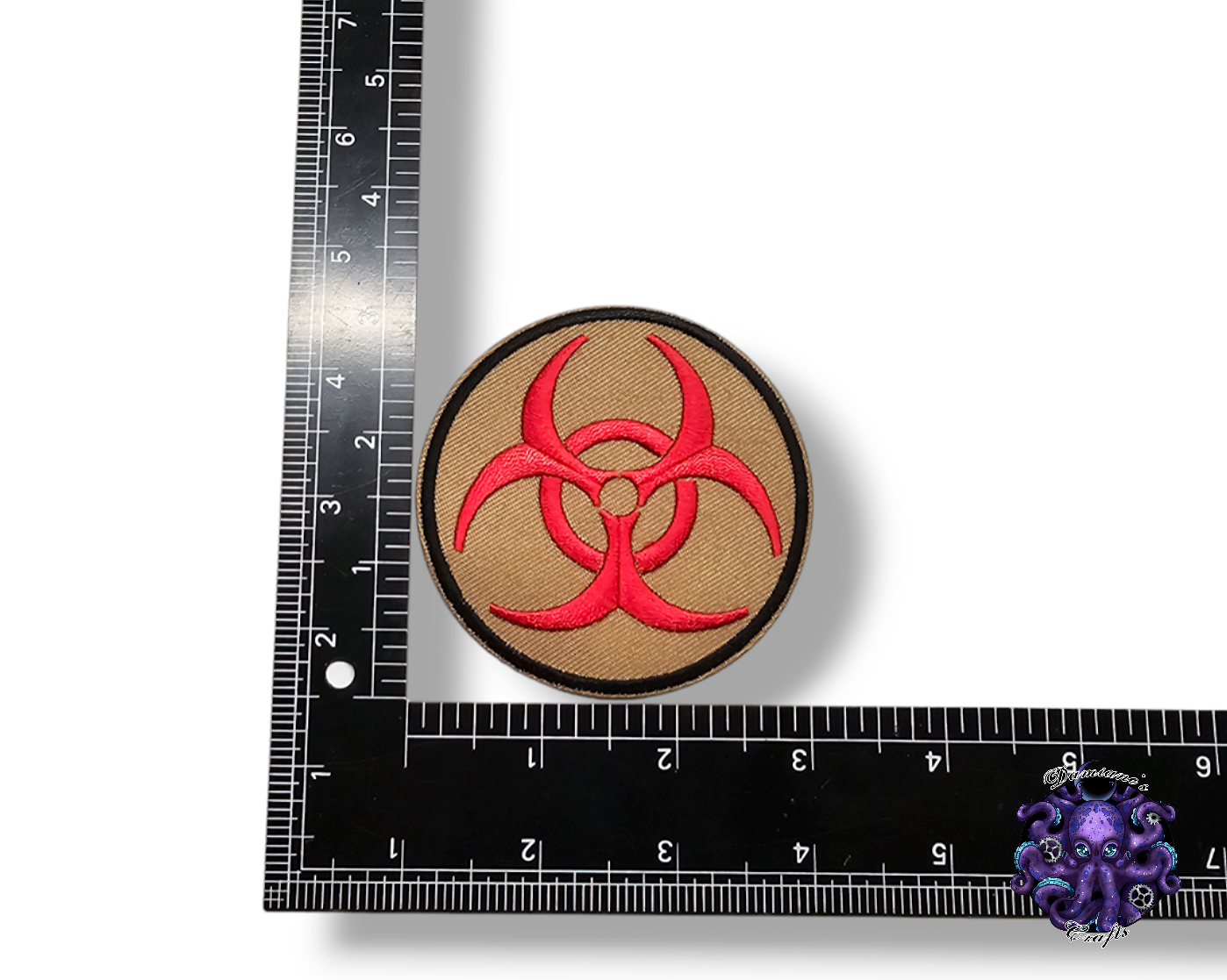 Embroided Patch, Iron on, Glue, Craft supply, Embroidery, Fabric, Biohazard, Radioactive, Zombie, Video game, movies, post-apocalypse