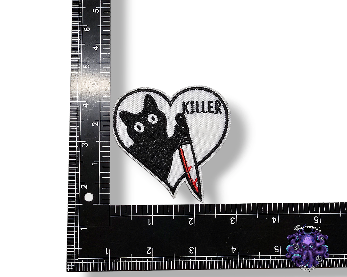 Embroided Patch, Iron on, Glue, Craft supply, Embroidery, Fabric, Cat, cute, animal, white, Plant, flower, bubble tea, knife, killer, adult, skeleton, i'm fine