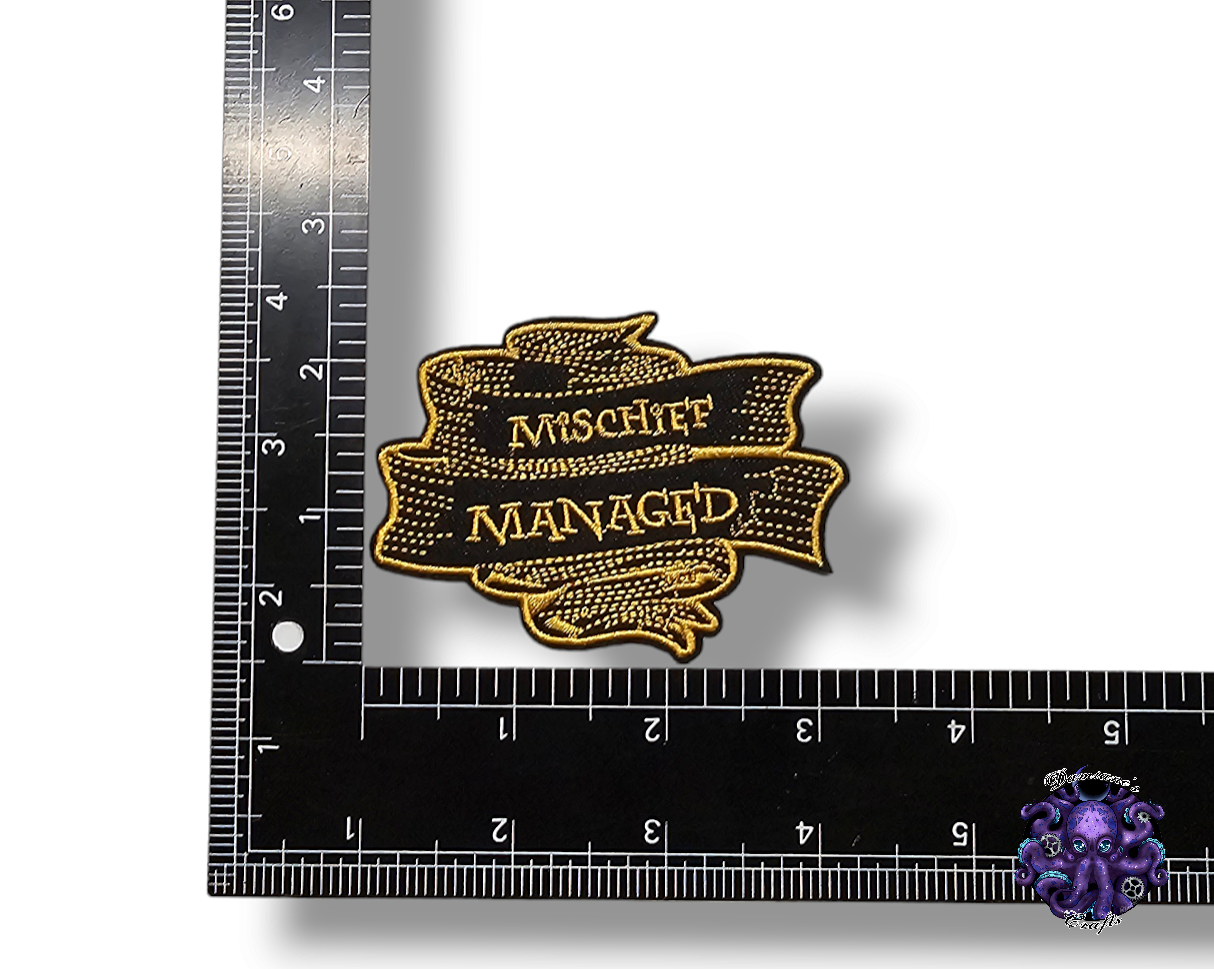 Embroided Patch, Iron on, Glue, Craft supply, Embroidery, Magic, School, Witch, Wizard, Spell, Hat, Scarf, Wand, gothic, owl