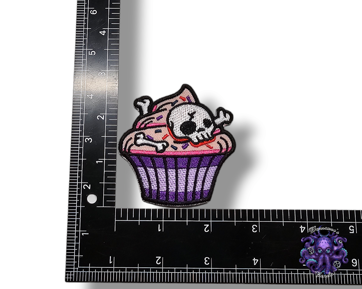 Embroided Patch, Iron on, Glue, Craft supply, Embroidery, Fabric, Gothic, Halloween, spooky, Skull, butterfly, crystal, cupcake, cherry