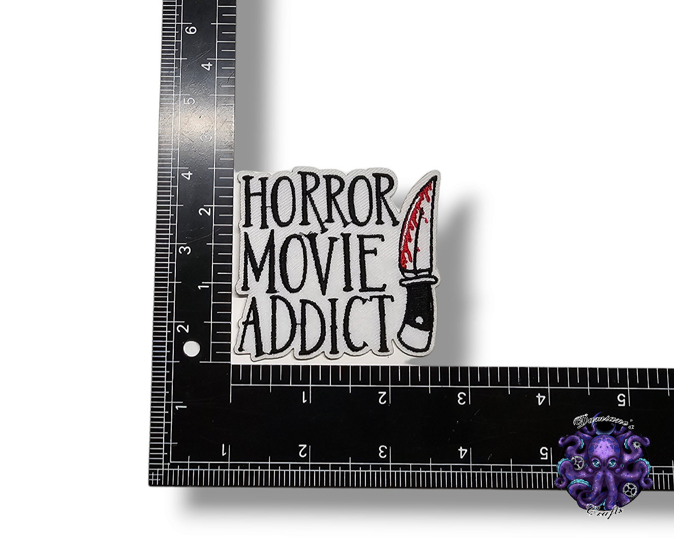 Embroided Patch, Iron on, Glue, Craft supply, Embroidery, Fabric, Movie, Old movies, classic, horror, psycho, knife