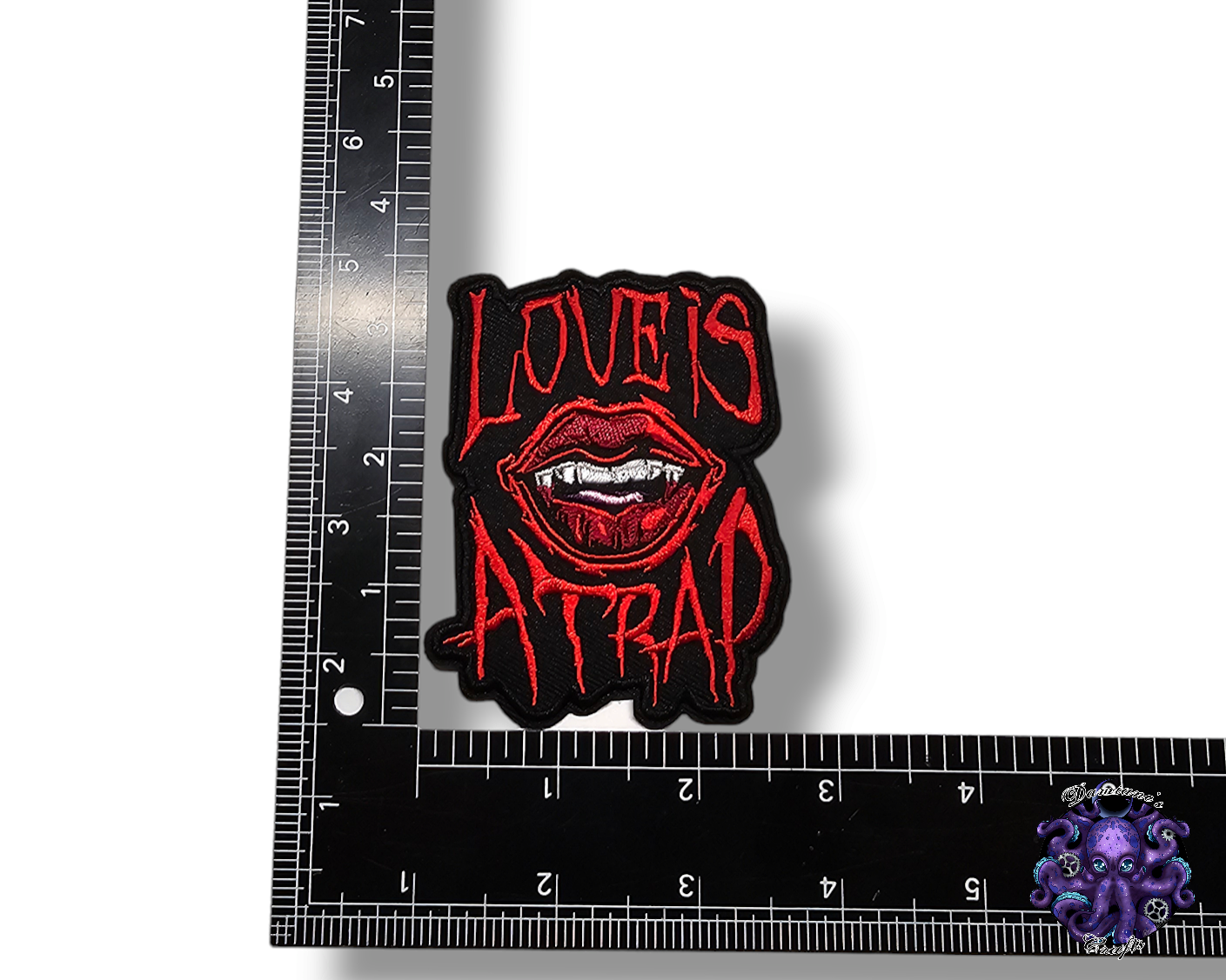 Embroided Patch, Iron on, Glue, Craft supply, Embroidery, Fabric, Gothic, Vampire, Tombstone, Coffin, Canine, Fangs