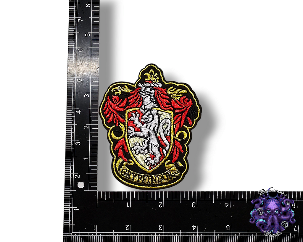 Embroided Patch, Iron on, Glue, Craft supply, Embroidery, Magic, School, House, Witch, Wizard, Scarf, lion, snake, eagle, badger, gothic