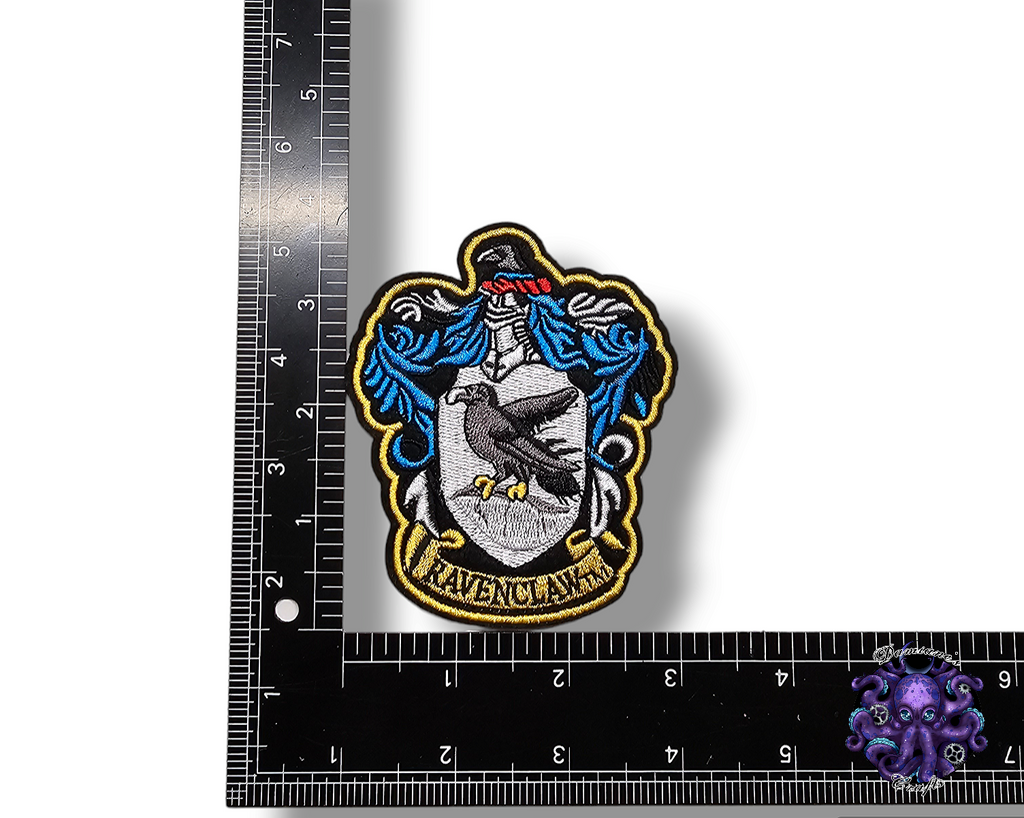 Embroided Patch, Iron on, Glue, Craft supply, Embroidery, Magic, School, House, Witch, Wizard, Scarf, lion, snake, eagle, badger, gothic