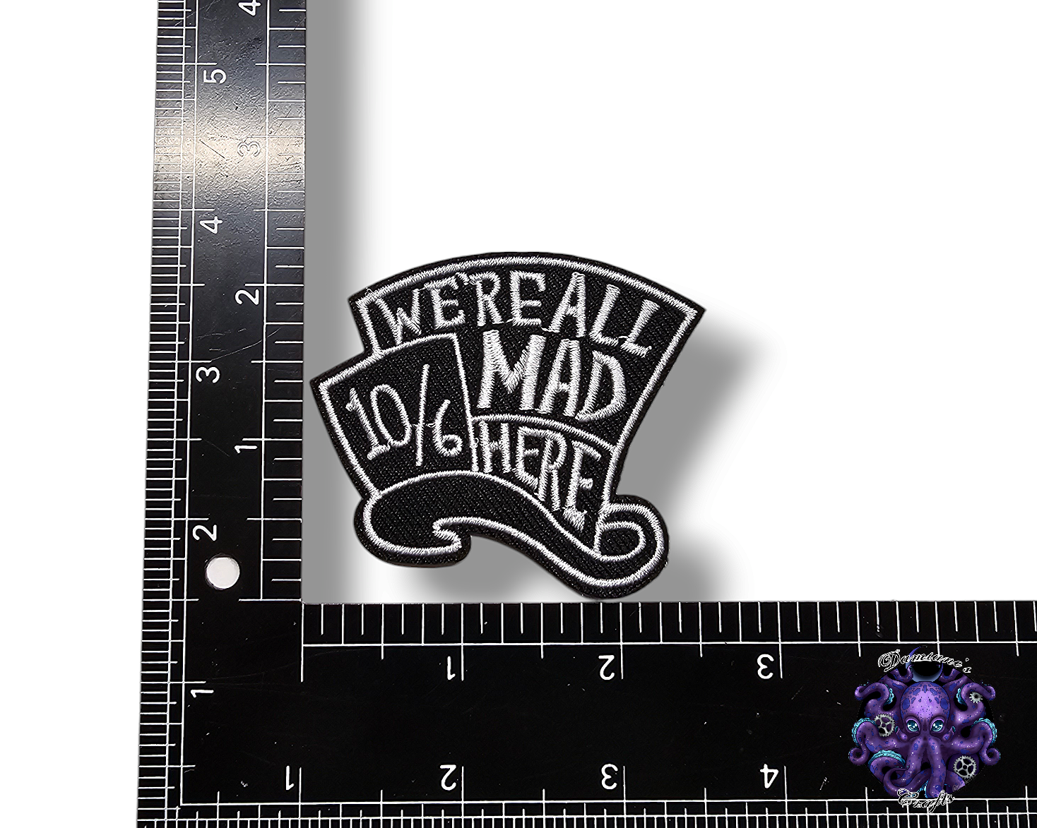 Embroided Patch, Iron on, Glue, Craft supply, Embroidery, Fabric, Movie, cartoon, animation, mad, cat, bunny, clock, hat, book