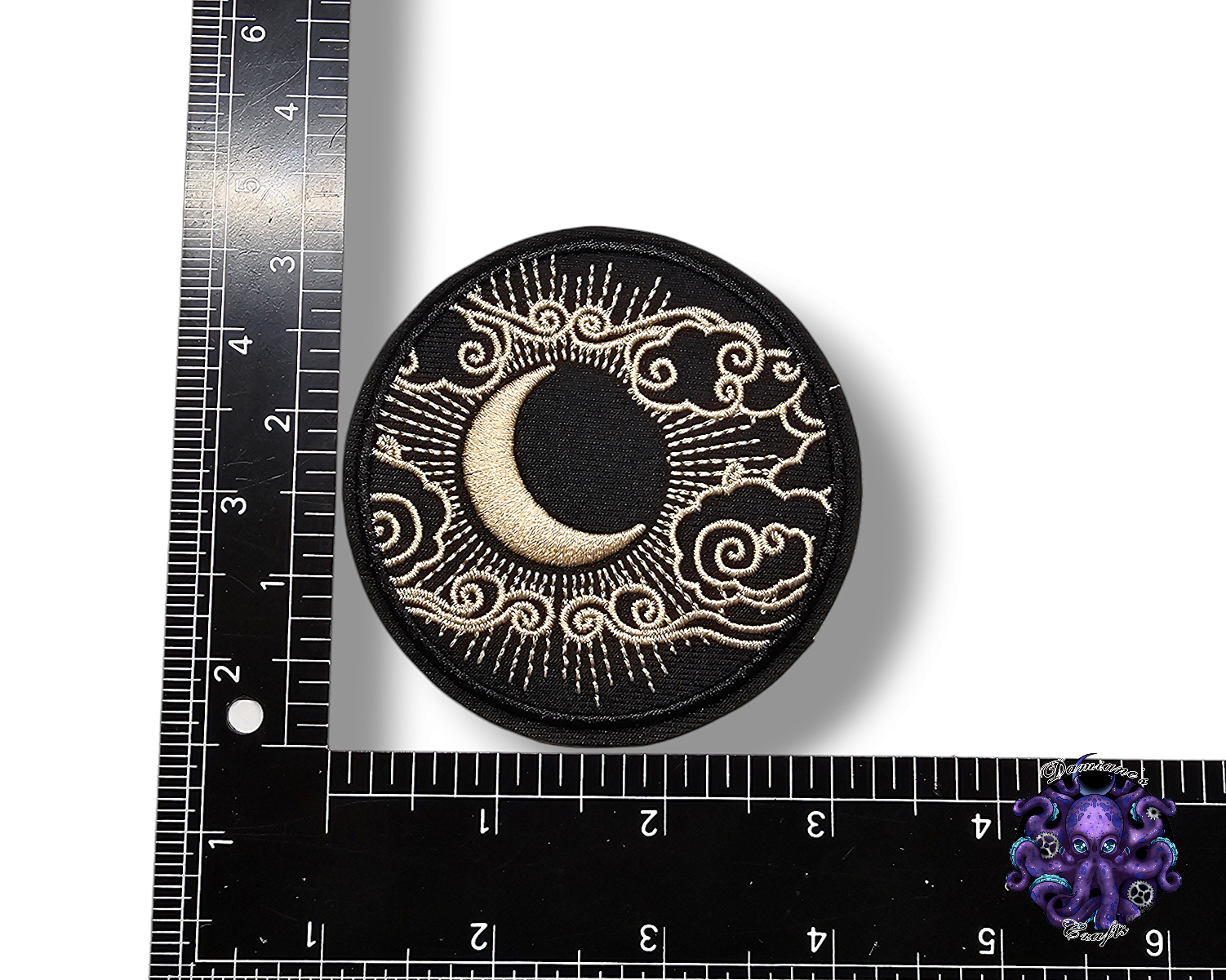 Embroided Patch, Iron on, Glue, Craft supply, Embroidery, Fabric, Sun, Moon, Crescent moon, crystal, moon child, floral, flower, star, cloud