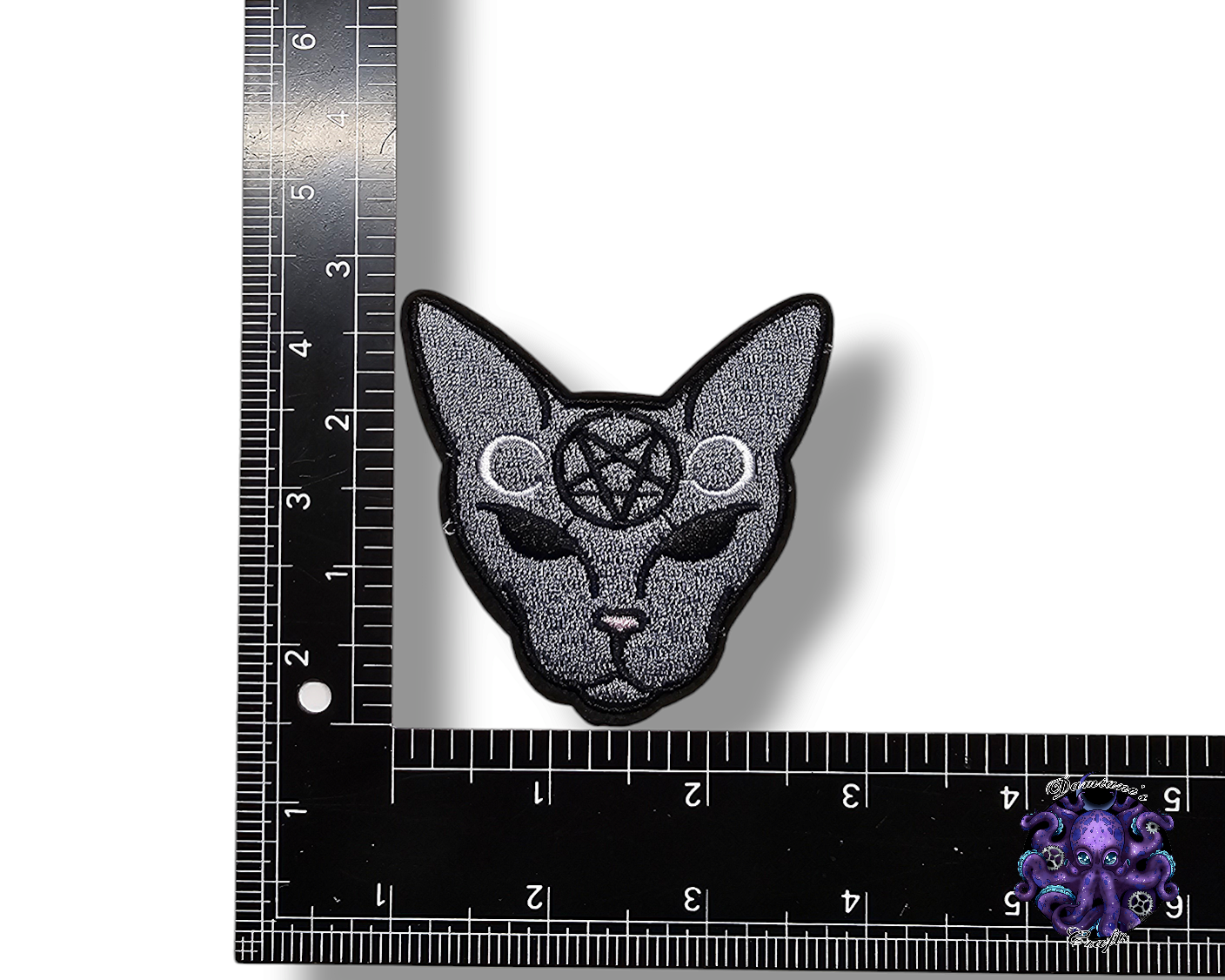 Embroided Patch, Iron on, Glue, Craft supply, Embroidery, Fabric, pentagram, pentacle, satan, cat, elements, seasons, moon, goddess, wicca, celtic, multicolor