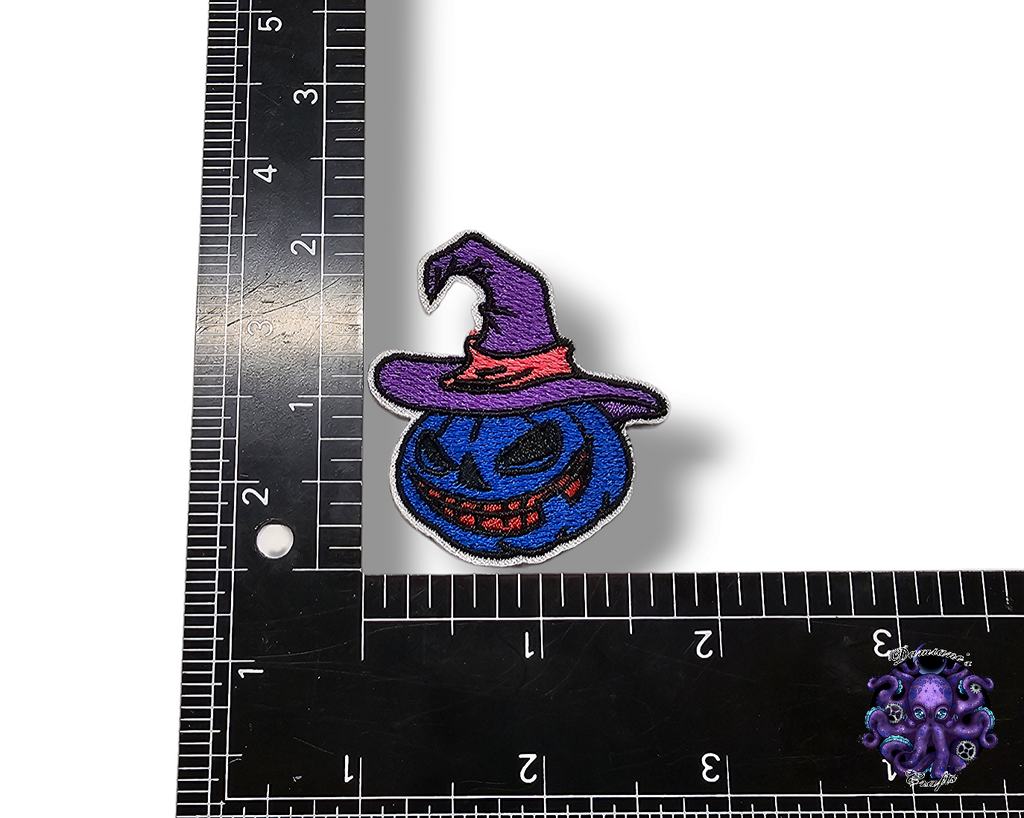 Embroided Patch, Iron on, Glue, Craft supply, Embroidery, Fabric, Gothic, Halloween, Pumpkin