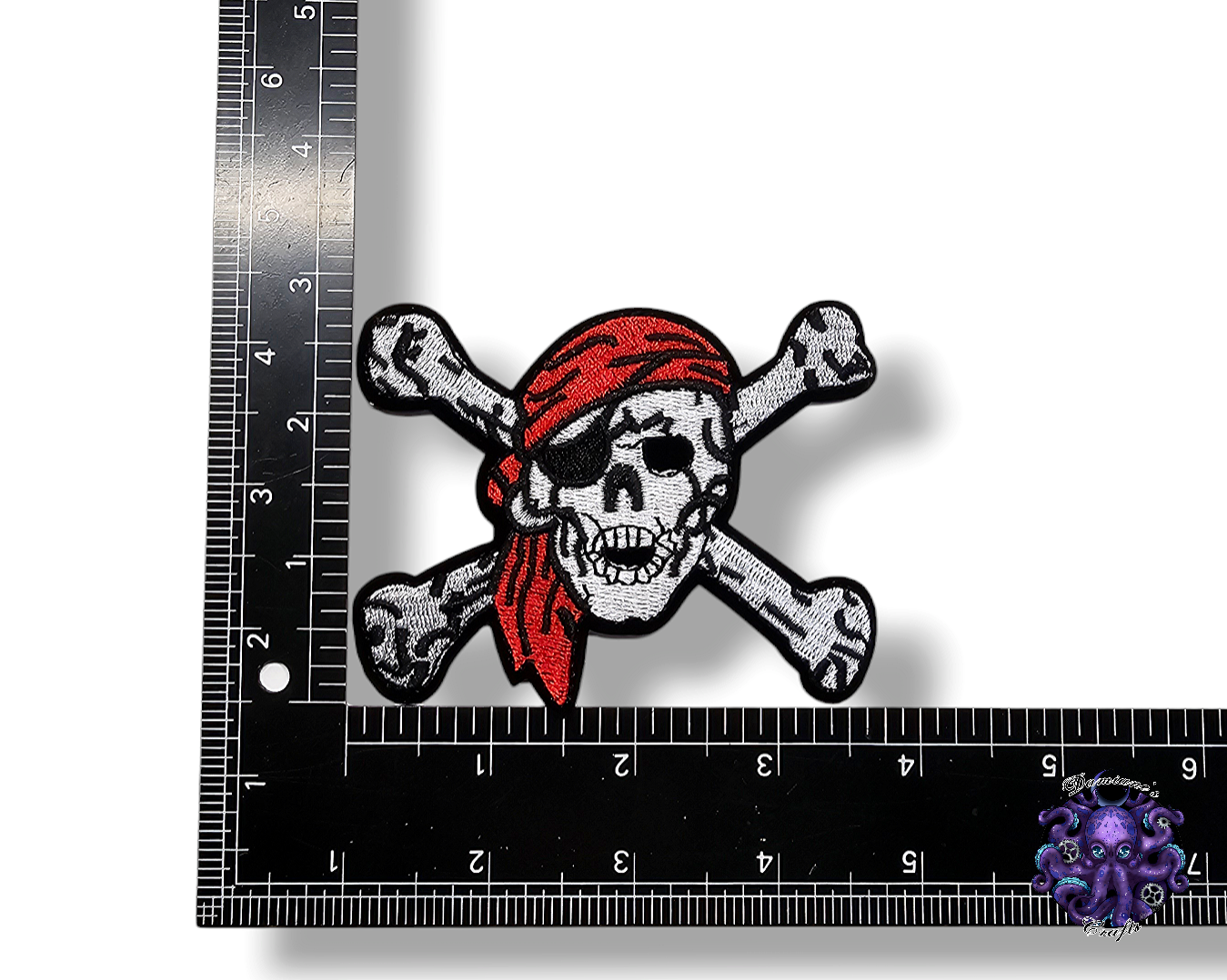 Embroided Patch, Iron on, Glue, Craft supply, Embroidery, Fabric, Gothic, Halloween, spooky, skeleton, Skull, Pirate, Bandana, knife, bone, Rose