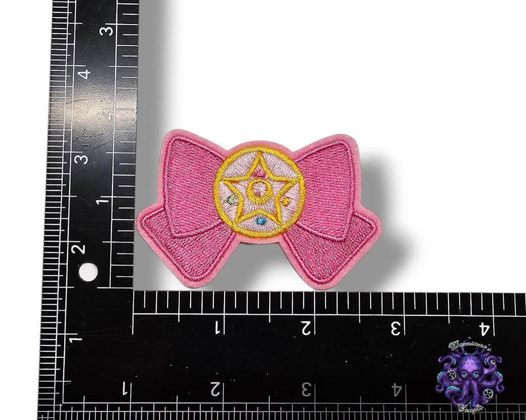 Embroided Patch, Iron on, Glue, Craft supply, Embroidery, Fabric, Cute, Kawai, Girl, Anime, Manga, bow, star, heart, cat