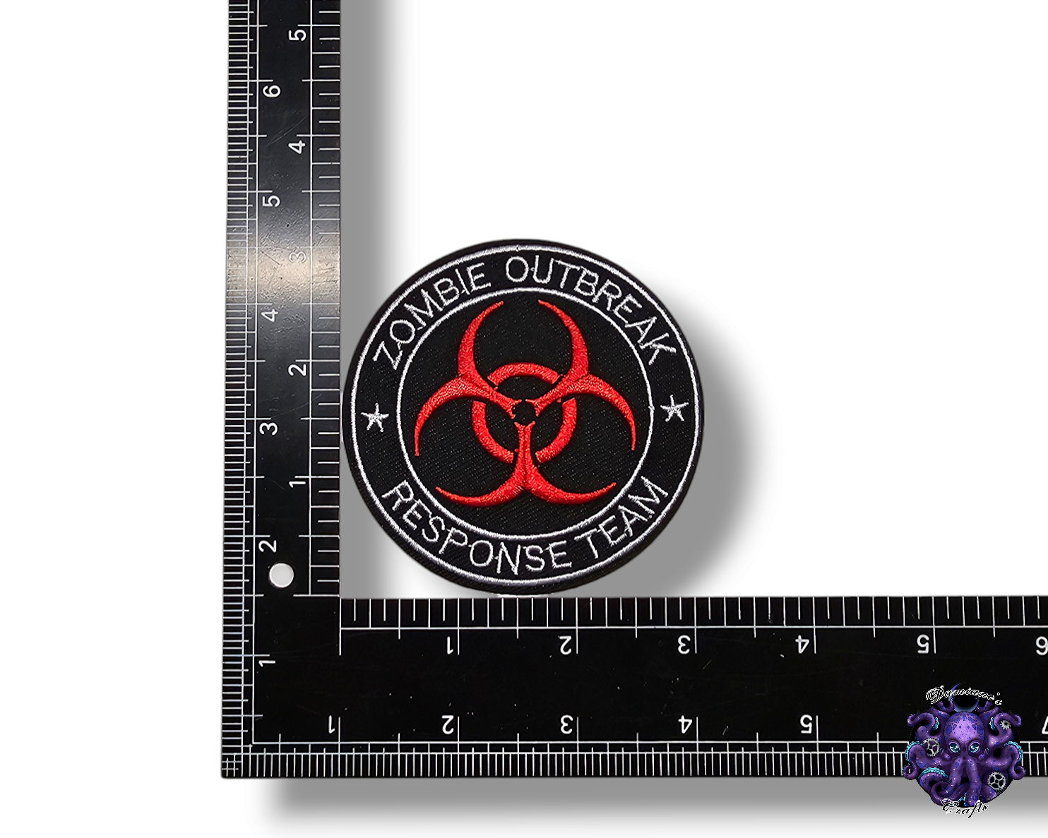 Embroided Patch, Iron on, Glue, Craft supply, Embroidery, Fabric, Biohazard, Radioactive, Zombie, Video game, movies, post-apocalypse