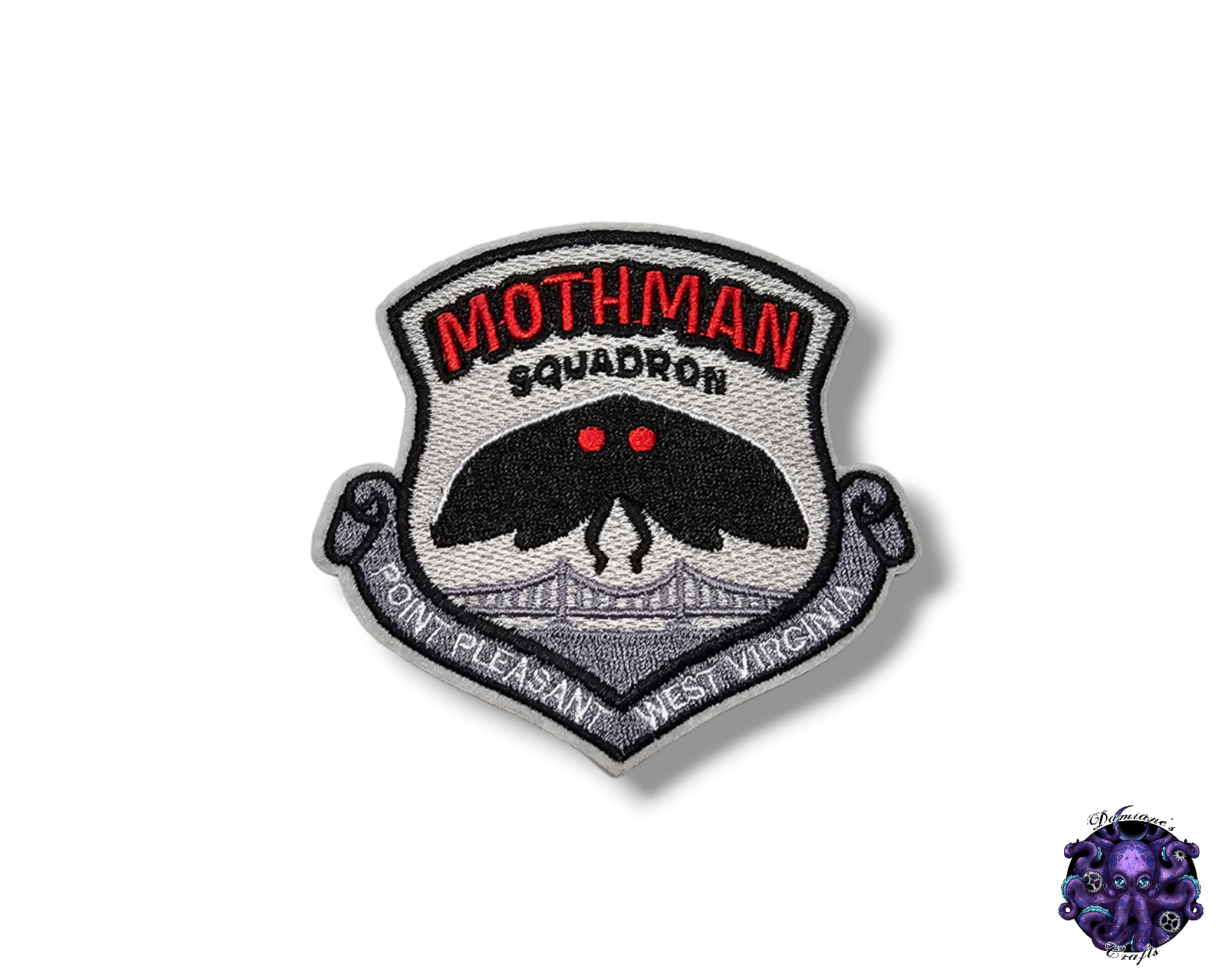 Embroided Patch, Iron on, Glue, Craft supply, Embroidery, Mothman, Loch ness, monster, cryptid, legends