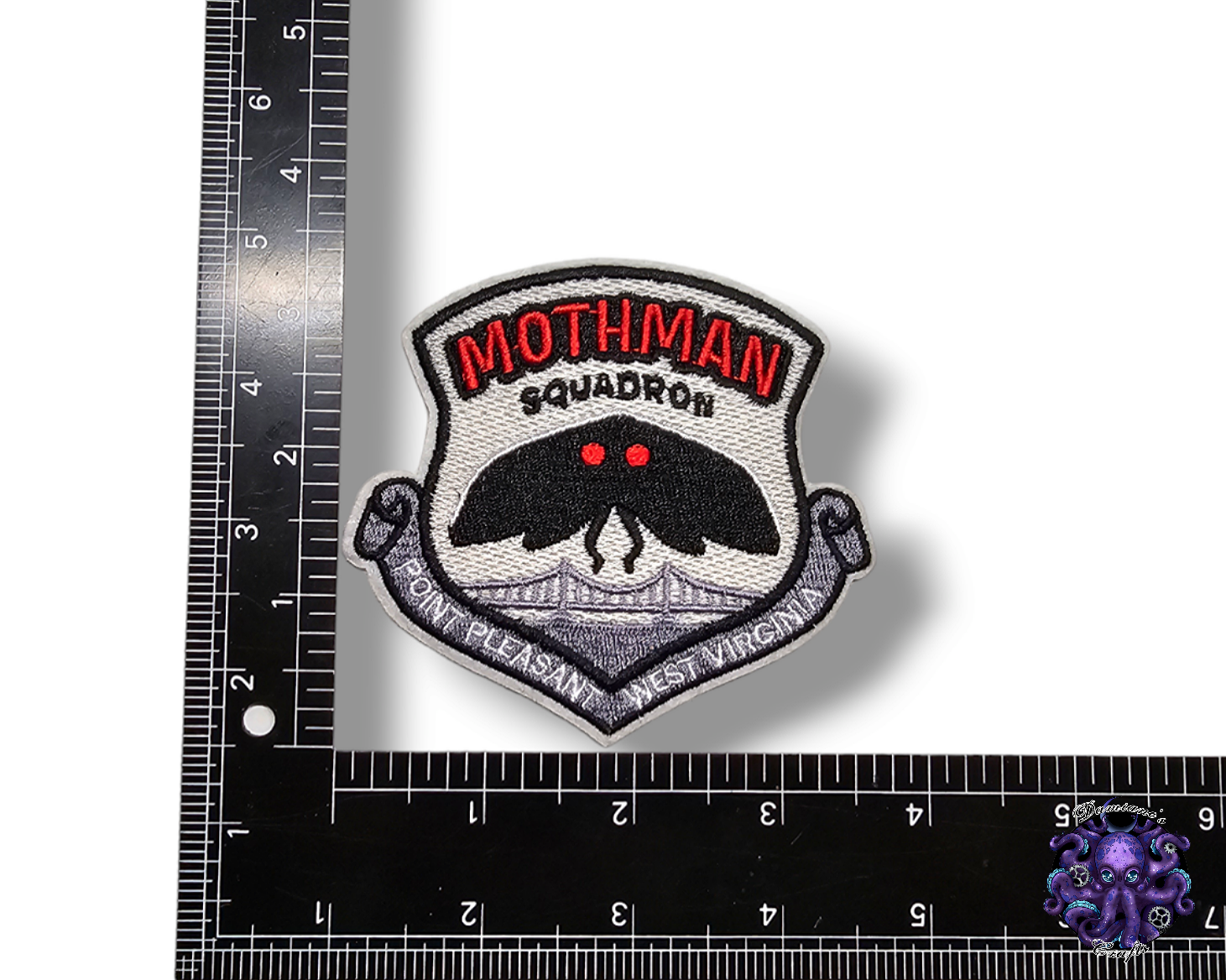 Parche bordado, termoadhesivo, pegamento, material para manualidades, bordado, hombre polilla, lago Ness, monstruo, críptido, leyendas