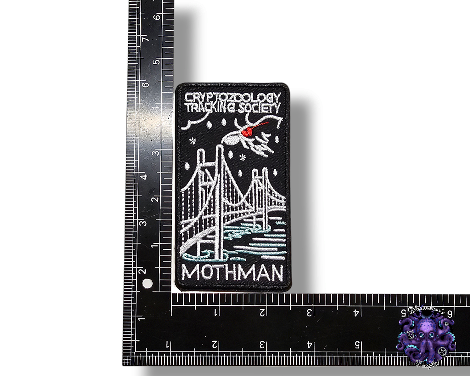 Embroided Patch, Iron on, Glue, Craft supply, Embroidery, Mothman, Loch ness, Chupacabra, Sasquatch, jackalope, flatwood, Jersey devil,monster, cryptid, legends