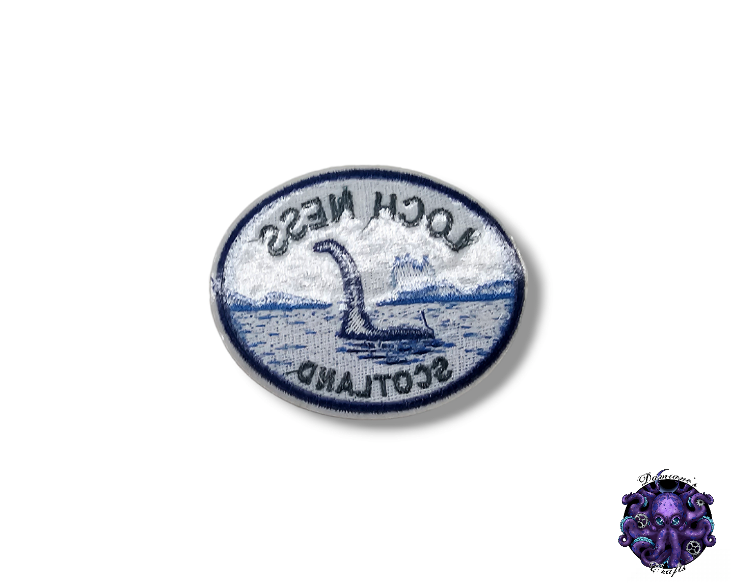 Parche bordado, termoadhesivo, pegamento, material para manualidades, bordado, hombre polilla, lago Ness, monstruo, críptido, leyendas