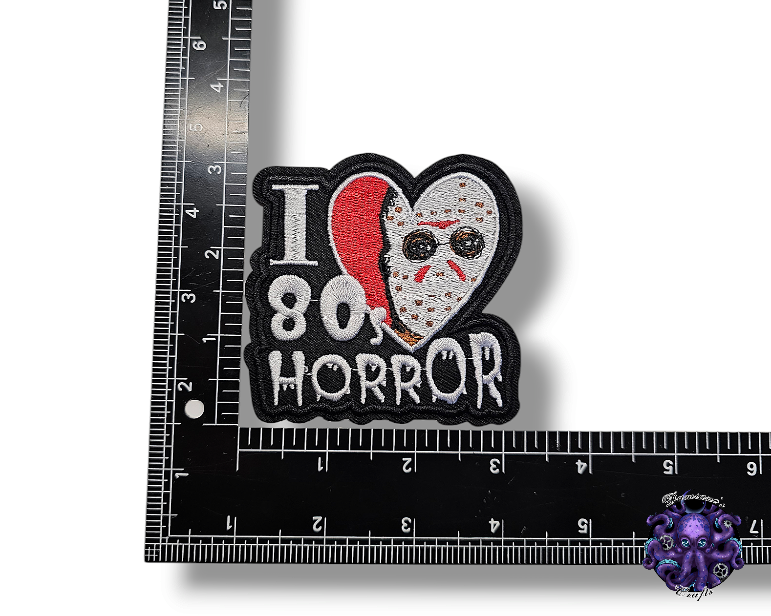 Embroided Patch, Iron on, Glue, Craft supply, Embroidery, Fabric, Movie, Old movies, classic, horror, 80s, knife, dream it, rocky