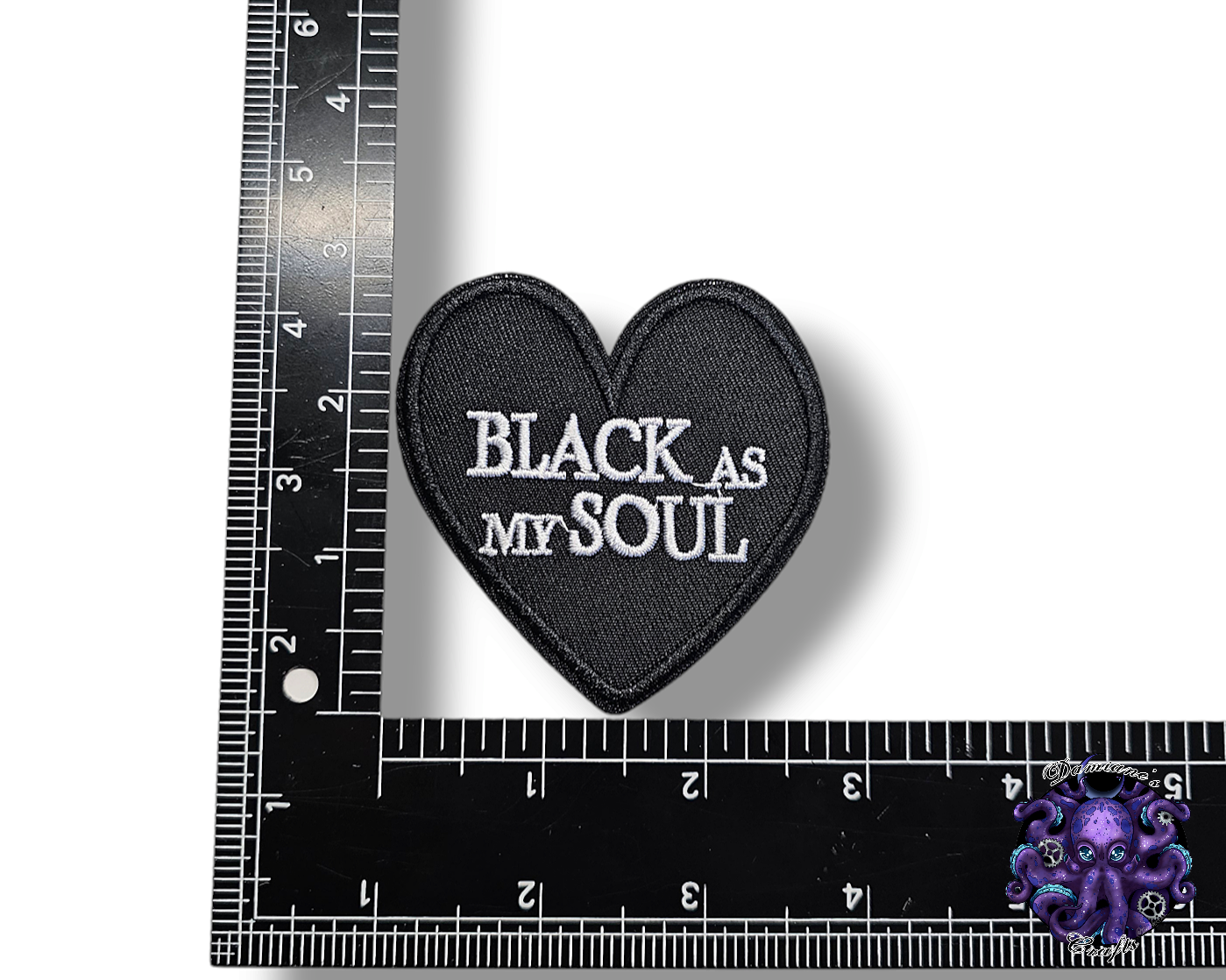 Embroided Patch, Iron on, Glue, Craft supply, Embroidery, Fabric, Heart, Black, Live laugh love, dead, checker, broken