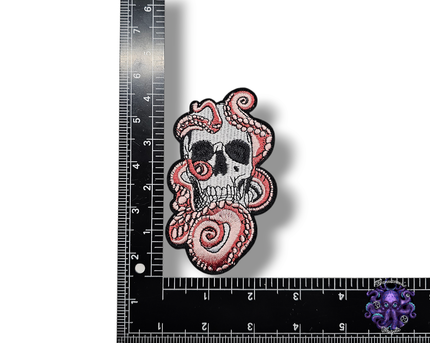 Embroided Patch, Iron on, Glue, Craft supply, Embroidery, Fabric, Gothic, Halloween, spooky, Skull, heart, rose, diy, tentacle, ying yang, card