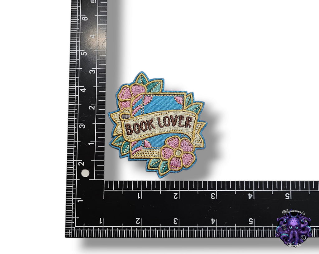 Embroided Patch, Iron on, Glue, Craft supply, Embroidery, Fabric, Book, Reading, Book lover, Cat, Quill, Baby Cat, book club, Bad girl, dangerous women