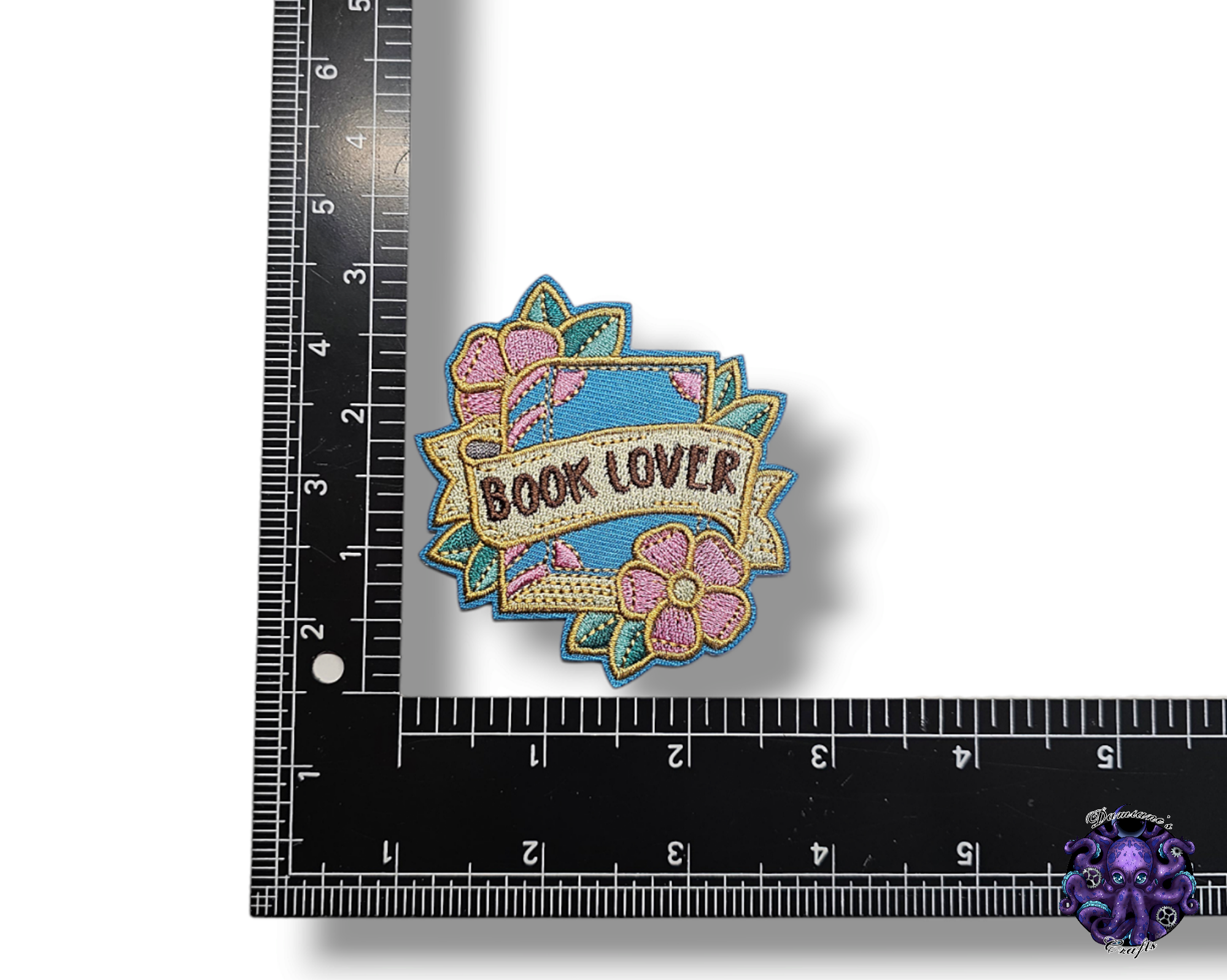 Embroided Patch, Iron on, Glue, Craft supply, Embroidery, Fabric, Book, Reading, Book lover, Cat, Quill, Baby Cat, book club, Bad girl, dangerous women